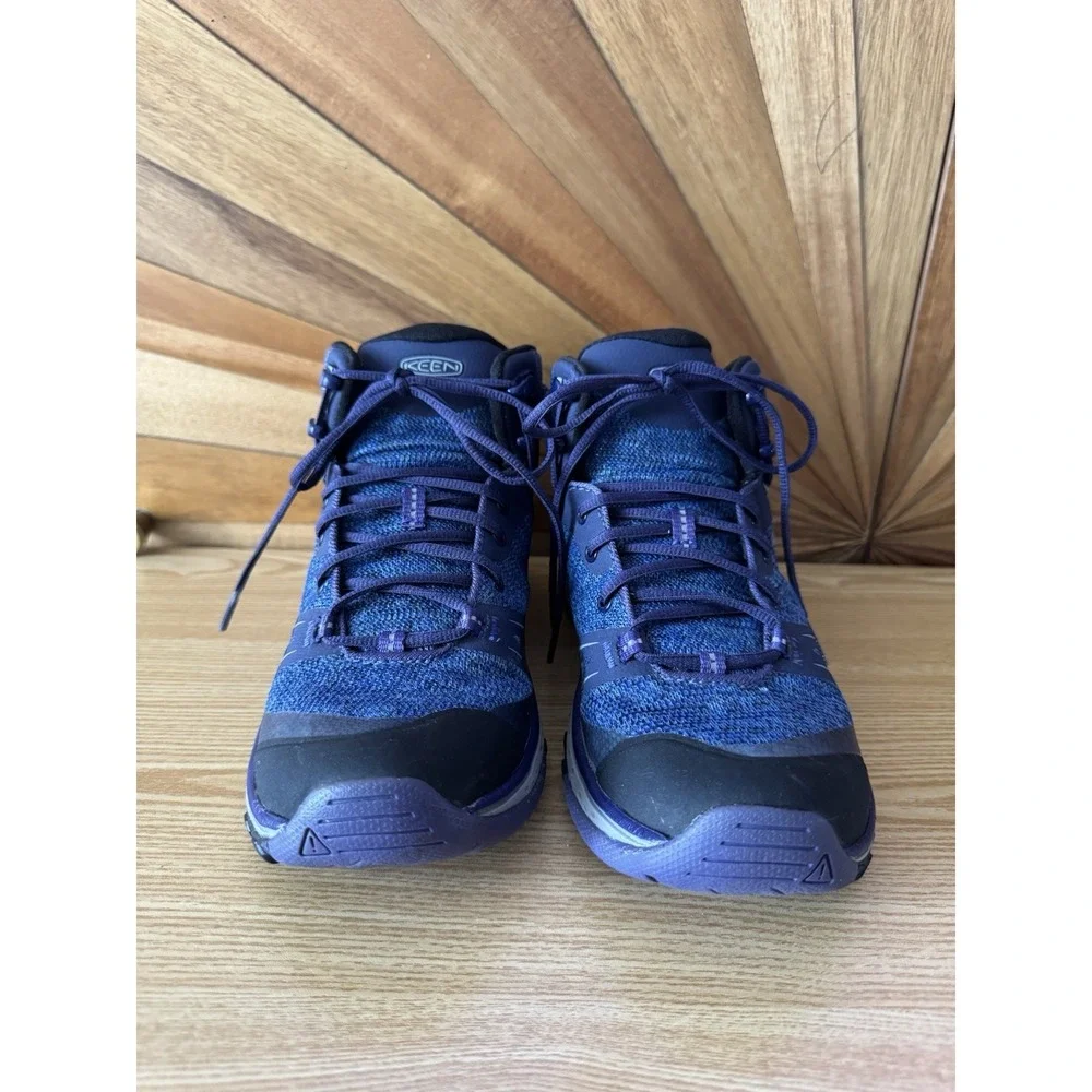 Keen Women Sz 6.5 TERADORA II Mid Hiking Boots Waterproof Blue Purple Astral EUC